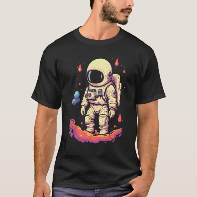 Astronaut  Lo fi Space Graphic T Shirt (Framsida)