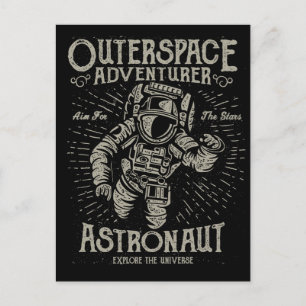 Astronaut- målet i utomhusutrymmet för stjärnor vykort