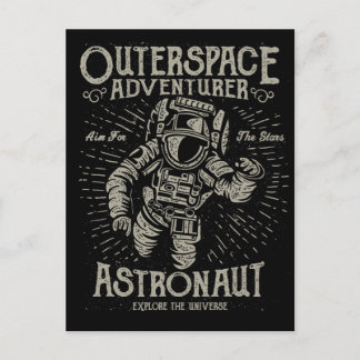 Astronaut- målet i utomhusutrymmet för stjärnor vykort