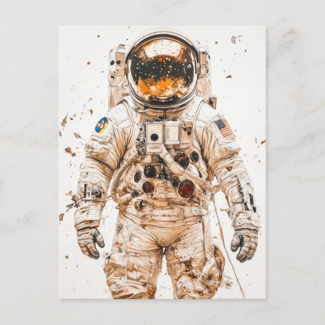 Astronaut-målning Vykort (Framsida)