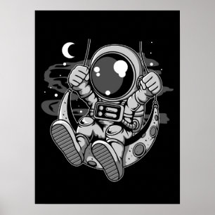 Astronaut Måne Swing Poster