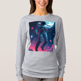 Astronaut Måne T-Shirt | Surreala utrymmesströmmar