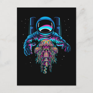 Astronaut Maneter Färgglad Kosmonaut Vykort