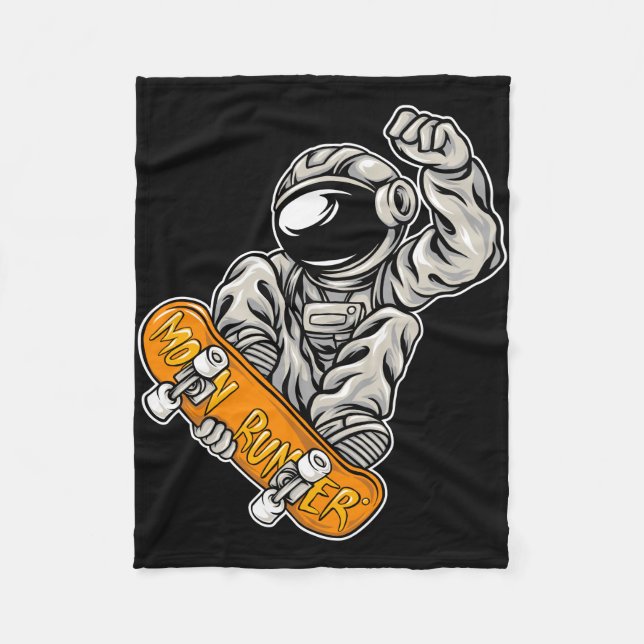 Astronaut Månlöpare Fleecefilt (Framsidan)
