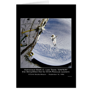 Astronaut Mark C. Lee Tests "SÄKRARE" STS-64 Shutt Hälsningskort