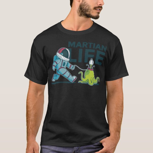 Astronaut Mars Alien T Shirt (Framsida)