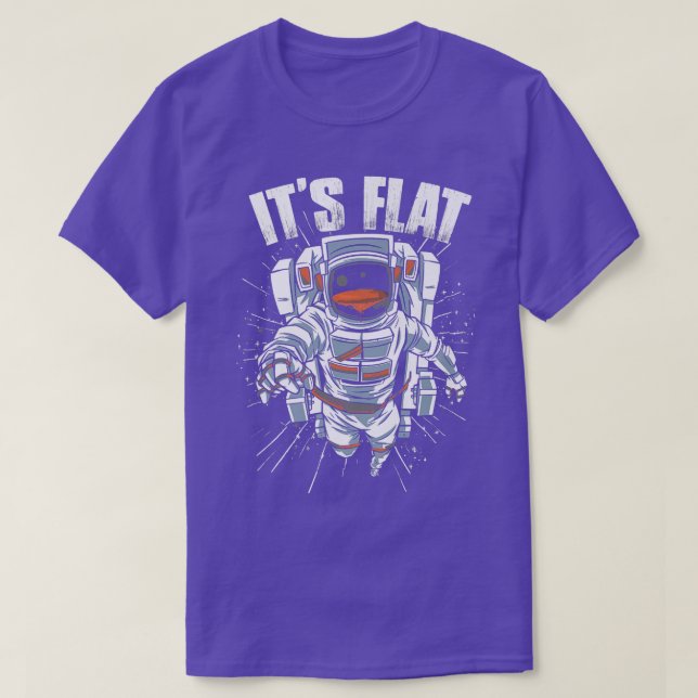 Astronaut Mars Det är platt planetastronomi Scienc T Shirt (Design framsida)