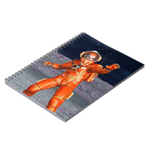 Astronaut Mars Explorer Alien Planet Rymd Konst Anteckningsbok Med Spiral