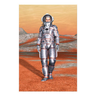 Astronaut Mars Explorer Alien Planet Rymd Konst Fototryck