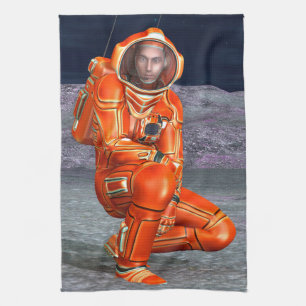 Astronaut Mars Explorer Alien Planet Rymd Konst Kökshandduk