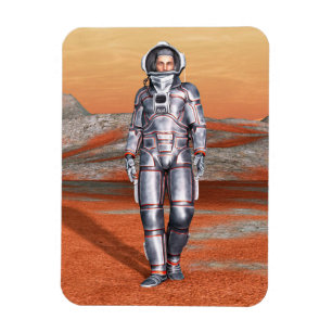 Astronaut Mars Explorer Alien Planet Rymd Konst Magnet