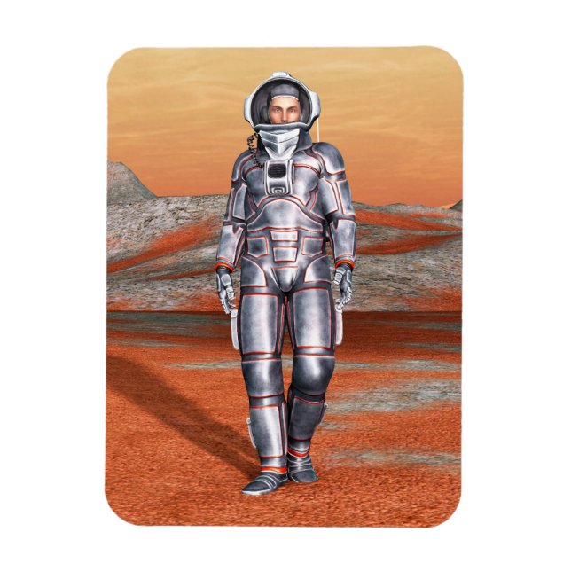 Astronaut Mars Explorer Alien Planet Rymd Konst Magnet (Vertikal)
