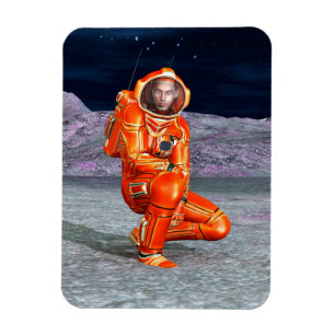 Astronaut Mars Explorer Alien Planet Rymd Konst Magnet