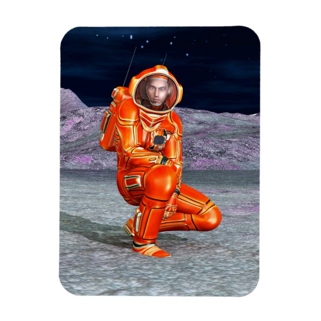 Astronaut Mars Explorer Alien Planet Rymd Konst Magnet (Vertikal)