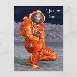 Astronaut Mars Explorer Alien Planet Rymd Konst Vykort