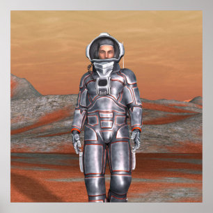 Astronaut Mars - Rymdutforskare på främmande plane Poster
