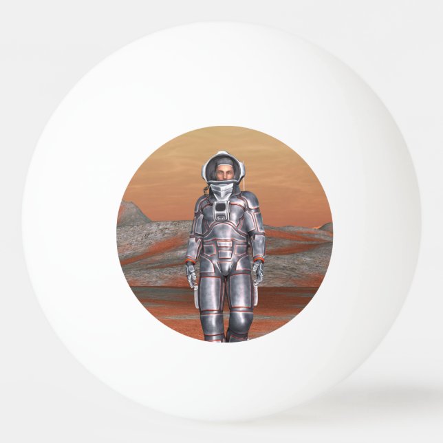 Astronaut Mars - Rymdutforskare på utomjordisk pla Pingisboll (Framsidan)