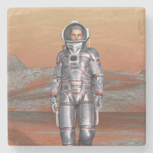 Astronaut Mars - Rymdutforskare på utomjordisk pla Stenunderlägg