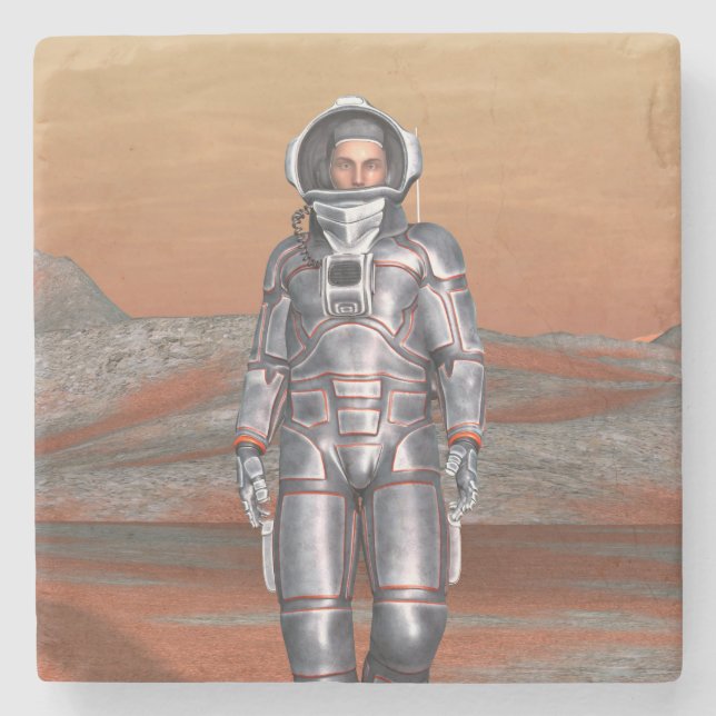 Astronaut Mars - Rymdutforskare på utomjordisk pla Stenunderlägg (Framsidan)
