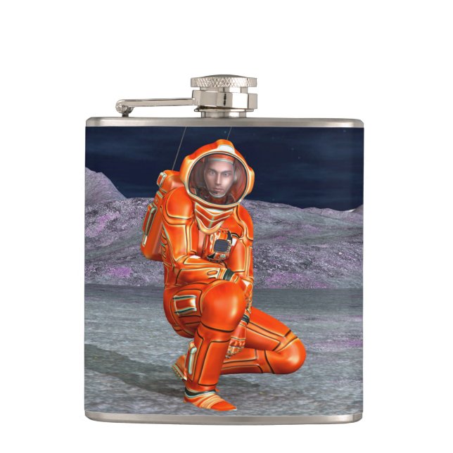 Astronaut Mars Space Explorer på Alien Planet Fickplunta (Framsidan)