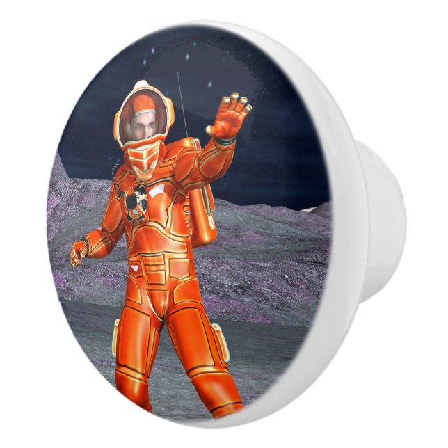 Astronaut Mars Space Explorer på Alien Planet Knopp (Höger)
