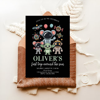 Astronaut Mascot Party Inbjudningar