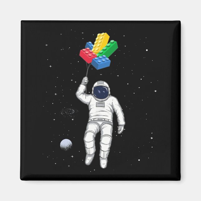 Astronaut Master Builder, Byggande block Magnet (Framsidan)