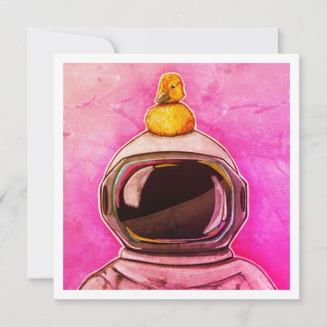 Astronaut med Baby Anka - Mini-utskrift (Framsida)