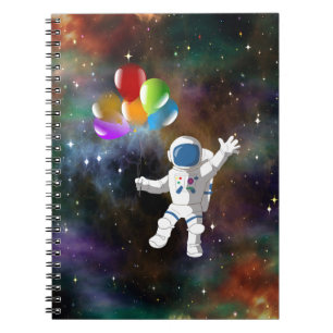 Astronaut med ballonger anteckningsbok