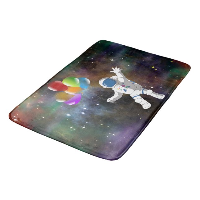 Astronaut med ballonger badrumsmatta (Vinklad)