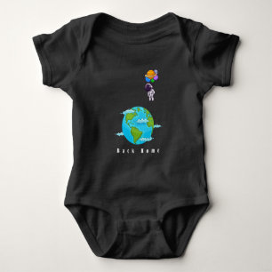 astronaut med ballonger som landar jord t shirt