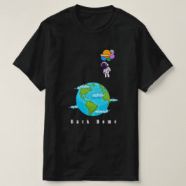 astronaut med ballonger som landar jord t-shirt