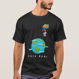 astronaut med ballonger som landar jord t-shirt