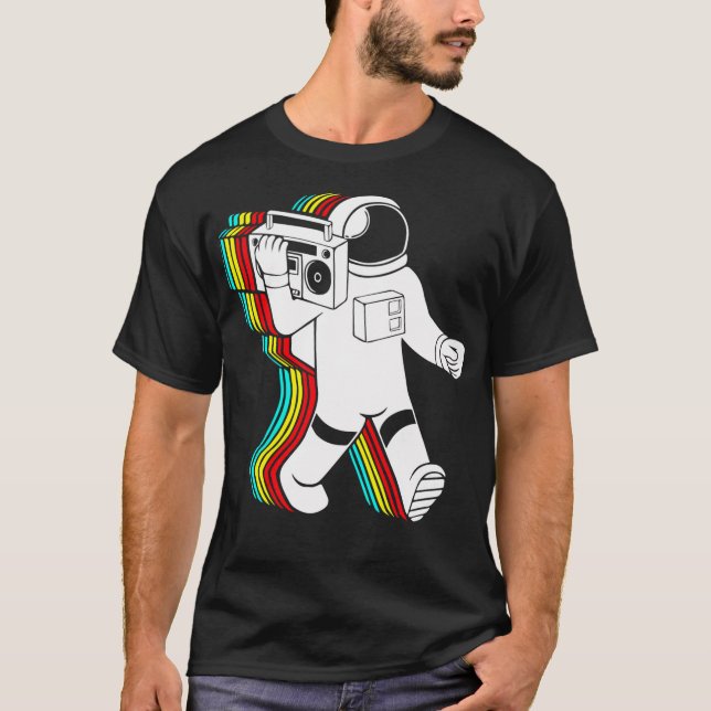 Astronaut med boombox Classic T Shirt (Framsida)