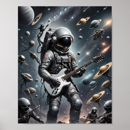 Astronaut med Electric Guitar poster