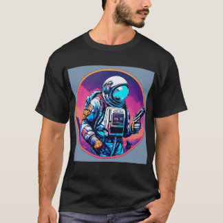 Astronaut med en Gun: Space Warrior T-Shirt