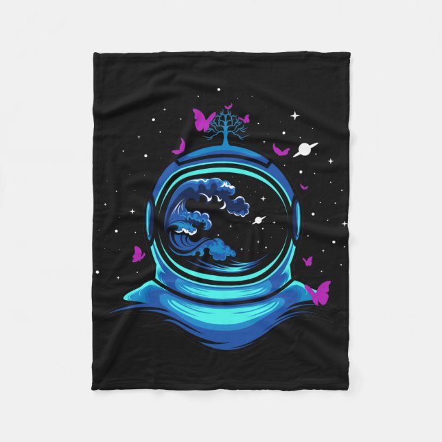 Astronaut med fjäril fleecefilt (Framsidan)