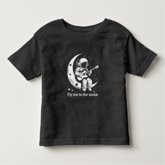 Astronaut med gitarr på måne, sjunga en sång t shirt