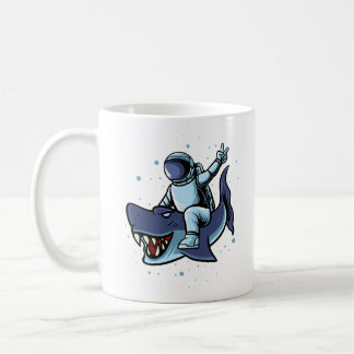 Astronaut Med Haj Kaffemugg