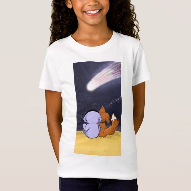 Astronaut med hund titta på kometen t shirt (Framsida)