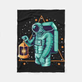 Astronaut med lykta fleecefilt