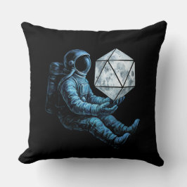 Astronaut med mån-d20 kudde