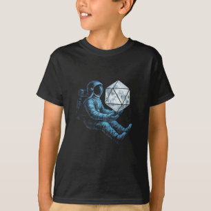 Astronaut med mån-d20 t shirt