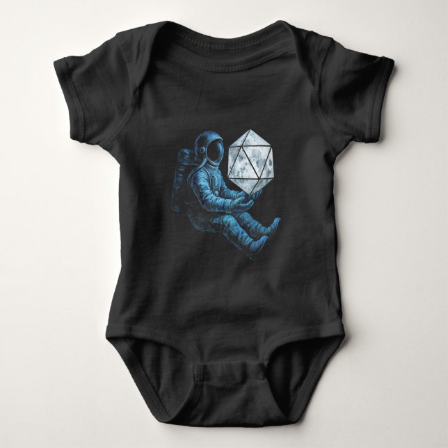 Astronaut med mån-d20 t shirt (Framsida)