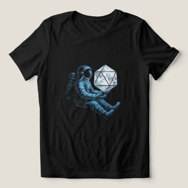 Astronaut med mån-d20 t shirt (Design Framsida)