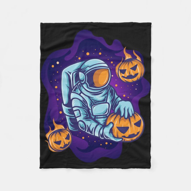 Astronaut med pumpa fleecefilt (Framsidan)