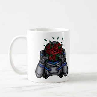 Astronaut med rosor ansikte kaffemugg