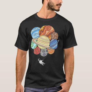 Astronaut med rymdplantebubblor t shirt