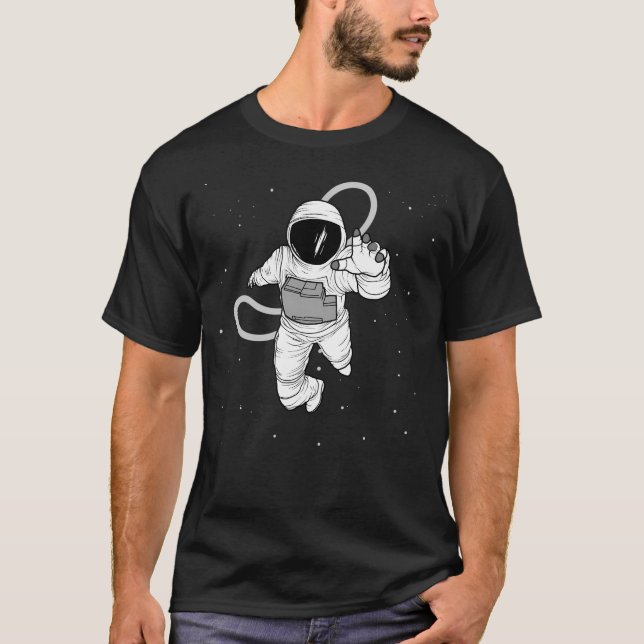 Astronaut med stjärnor i rymden t shirt (Framsida)