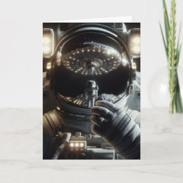 Astronaut med tanke på UFO | Födelsedag Kort